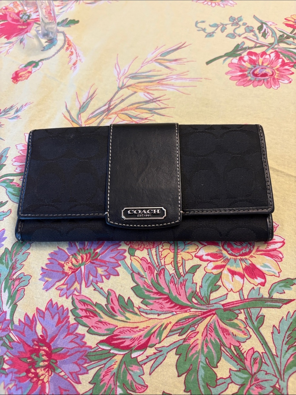 Coach Black Signature Clutch Wallet